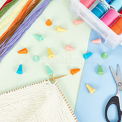 84 pieza de 6 protectores de punta de aguja de tejer de goma de estilo&nbsp;DIY-BC0012-04