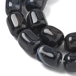 Fili di perline agata nero naturale&nbsp;G-H295-F01-14