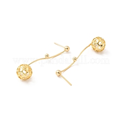 Pallina con orecchini pendenti lunghi in zirconi cubici&nbsp;EJEW-F281-18G
