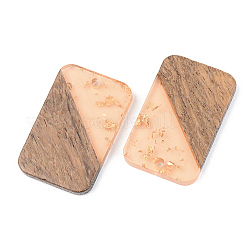 Pendentifs en résine transparente et bois de noyer&nbsp;RESI-S389-049A-B04