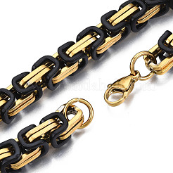 Ionenplattierung (IP) zweifarbige 201 Edelstahl-Kettenarmbänder&nbsp;BJEW-S057-86A-01