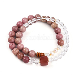 Runde Wickelarmbänder aus natürlichen Süßwasserperlen&nbsp;BJEW-T022-07