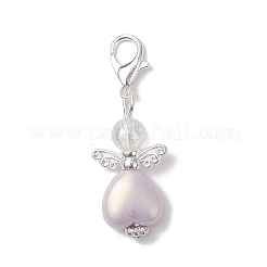 Decorazioni pendenti a forma di cuore in acrilico opaco a forma di angelo&nbsp;HJEW-JM04526