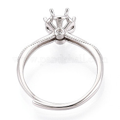 Rhodinierte 925 Sterling Silber Micro Pave Zirkonia Verlobungs-Solitärring-Fassungen&nbsp;STER-T008-19P