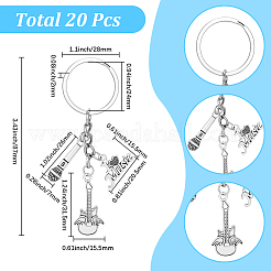 20 porte-clés en alliage musical avec microphone&nbsp;KEYC-SC00042