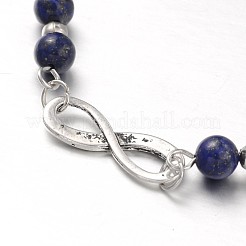 Stile tibetano in lega infinity calzini di modo&nbsp;AJEW-AN00071-04