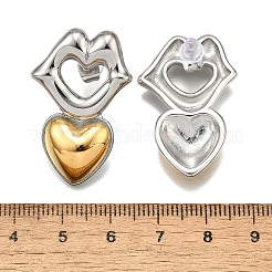 Boucles d'oreilles à tige bicolores en acier inoxydable 304 pour femmes&nbsp;EJEW-R023-01GP-05
