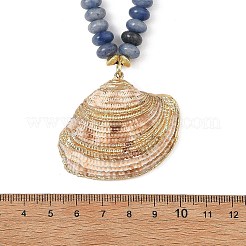 Colliers avec pendentif en coquillage Saint-Jacques naturel plaqué électrolytique&nbsp;NJEW-JN06445