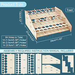 3-Schicht-Holz-Bastelfarbe und Brash-Rack&nbsp;DIY-WH0401-04