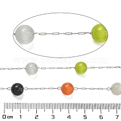 Cadenas de eslabones de ojo de gato de acero inoxidable 304 con vidrio&nbsp;CHS-G038-08P-02