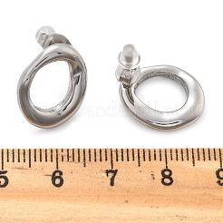 304 Edelstahl klobige ovale Ohrstecker für Damen&nbsp;EJEW-K306-28P