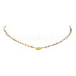 Collana con pietre preziose naturali miste e perline di semi di vetro&nbsp;NJEW-JN04426