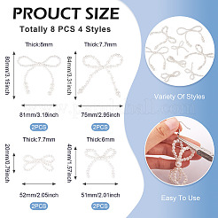 8 stücke 4 arten kunststoff imitation perle perlen bowknot ornament zubehör&nbsp;KY-TA0001-40