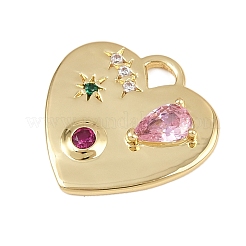 Pendentifs avec zircon cubiques à micro-pavés en laiton&nbsp;X-KK-I352-278G