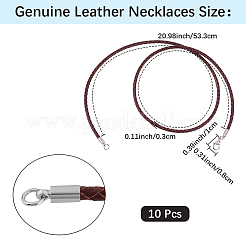 10 cordon rond en cuir tressé de 3 mm&nbsp;NCOR-CL0001-01A
