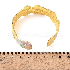 Bracciali rigidi da donna in ottone smaltato con texture&nbsp;BJEW-A173-04G