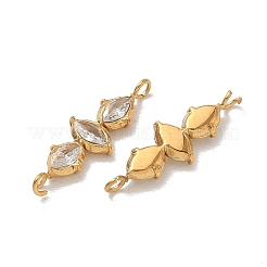 Dijes conectores de acero inoxidable 304 con circonitas cúbicas transparentes engastadas.&nbsp;SA-CBAE491-01G