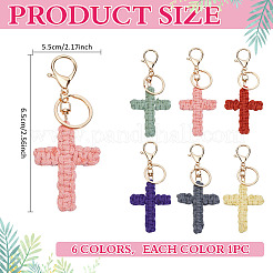 6 pieza de colgante de cruz de punto de algodón de 6 colores para decoración&nbsp;KEYC-MA00004