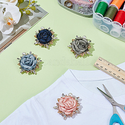 4 Stück Stoffnadeln mit Blumenmuster in 4 Farben&nbsp;JEWB-GO0001-17