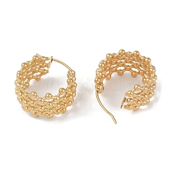 Boucles d'oreilles créoles en acier inoxydable avec placage ionique (IP) 201&nbsp;LS-EJEW-I309-29G