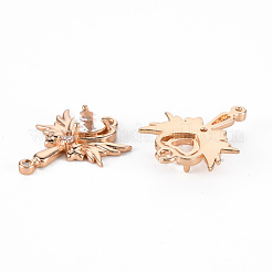 Ciondoli in ottone con placcatura a cremagliera con micro pavé di zirconi chiari&nbsp;KK-T060-07-RS