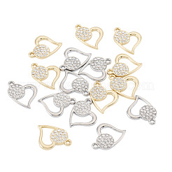 16 pendentif en alliage plaqué or 2 couleurs avec strass micro pavés&nbsp;FIND-TA0010-16