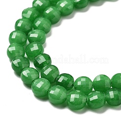 Naturels teints en blanc perles de jade brins&nbsp;G-C179-A6mm-09