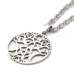 Colliers pendentifs en acier inoxydable 201 anti-ternissement pour femmes et hommes&nbsp;NJEW-G123-14P