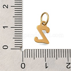 Breloques alphabet en acier inoxydable émaillé avec placage ionique (IP) 304&nbsp;STAS-F308-02G-Z