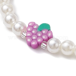 3 bracelet extensible en perles rondes imitation plastique ABS sur le thème des fruits d'été pour femmes&nbsp;BJEW-JB11735