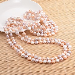 Collier de perles de pépites de perles naturelles&nbsp;NJEW-P126-A-01C-01