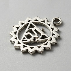 Pendentifs en alliage de style tibétain chakra zinc&nbsp;LS-FIND-WH0137-05E-AS