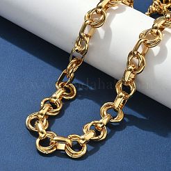 Halsketten mit Doppelringgliedern aus Edelstahl 304&nbsp;LS-NJEW-S453-02P-A