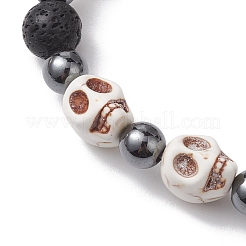 Set di braccialetti elasticizzati da donna con teschio di Halloween&nbsp;BJEW-JB10656