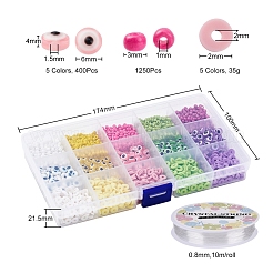 Kit di semi di vetro e argilla polimerica e perline malocchio per la creazione di braccialetti fai-da-te&nbsp;DIY-YW0004-63
