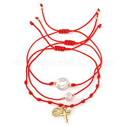 Braccialetti con ciondoli in ottone e perle imitazione&nbsp;OQ8037-4