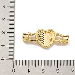 Messing Micro Pave klare Zirkonia Falte über Verschlüsse&nbsp;KK-U037-42G-01