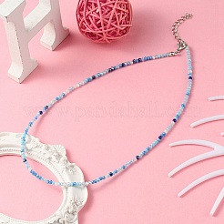 Collier de perles de verre bling pour femme&nbsp;NJEW-PH01492-01