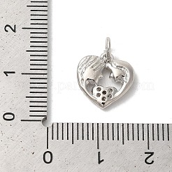 Pendentifs en laiton plaqué zircone cubique transparent pour la saint-valentin&nbsp;KK-Z056-12P
