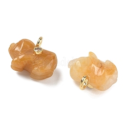 Natürliche Topas-Jade-Anhänger mit Schnitzereien&nbsp;GG-CBA105B-03D-G