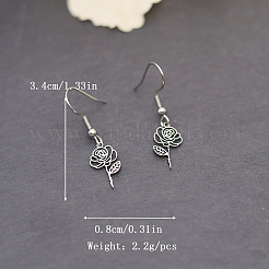 Pendientes colgantes de flores de acero inoxidable 304 para mujer&nbsp;WG1C9A6-02