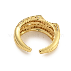 Gestellplattierte Fingerringe aus Messing mit Mikropavé-Kubikzirkonia&nbsp;RJEW-C111-02G