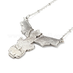 Crâne en alliage avec collier pendentif chauve-souris&nbsp;LS-NJEW-G056-02AS