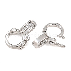 Fermoir torsadé en laiton micro pavé de zircone cubique transparente&nbsp;CU-CBA7BFE-05P
