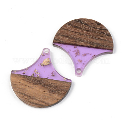 Pendentifs en résine transparente et bois de noyer&nbsp;RESI-S389-046B-B01