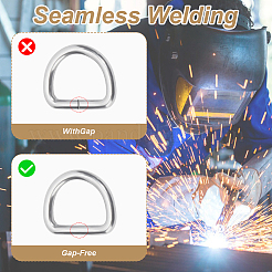 D-Ringe aus Edelstahl 304&nbsp;FIND-WH0072-02P-01