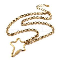 Collar de cadena rolo con colgante de estrella de acero inoxidable 304 para mujer&nbsp;NJEW-Z091-05G