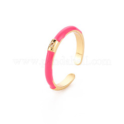 Anillos de brazalete de latón esmaltado&nbsp;RJEW-T016-24A-NF