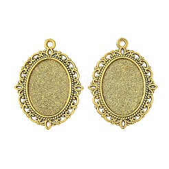 Aleación de estilo tibetano colgante cabujón ajustes&nbsp;PALLOY-Q304-50AG-LF