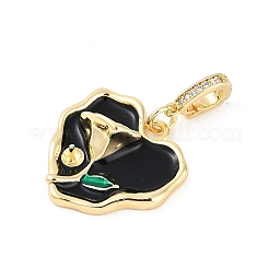 Pendentifs en laiton émaillé avec micro pavé de zircone cubique&nbsp;KK-U043-11G-02